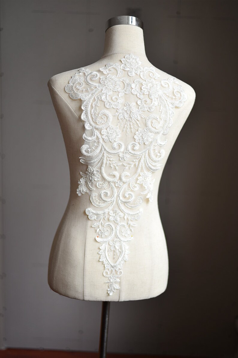 Beaded Embroidery Lace Flower Lace Wedding Dress DIY Etsy