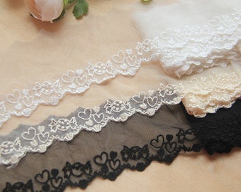 Japanese Hand-made DIY Lace Accessories Candy Sweetheart Cotton Net Silk Embroidery Lace Trim Width 6cm