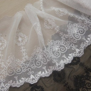 Hand Made DIY Accessories Cotton Mesh Light Retro Palace Heart Embroidery Lace Width 12cm By The Yard