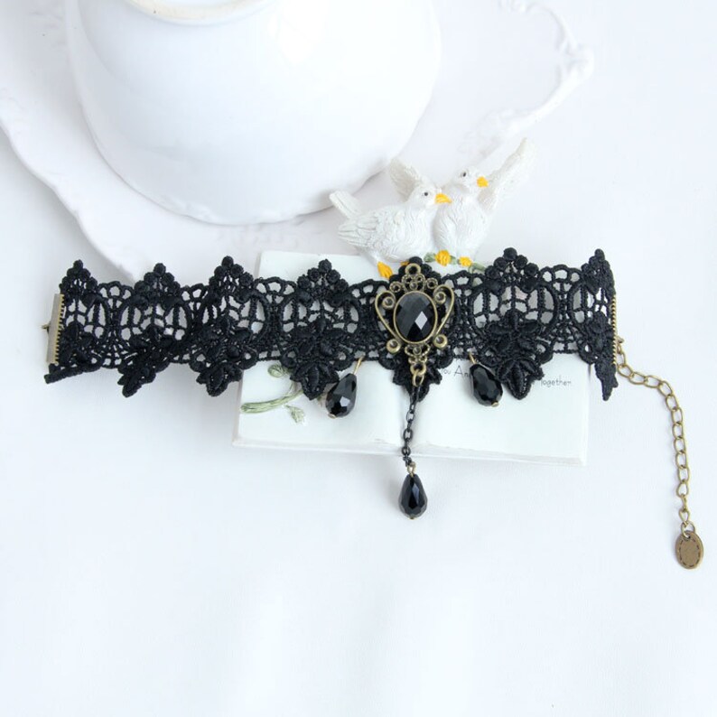 Gothic Lace Pearl Anklet Handmade Lace Anklet With Crystal Pendant Decoration,Bridal Accessories,Lace Jewelry,Foot Chian,Foot Decoration