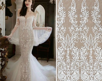 Sequin Embroidery Tulle Mesh Lace Mesh Fabric Wedding Dress Handmade DIY Accessories Clothing Decorative Fabric