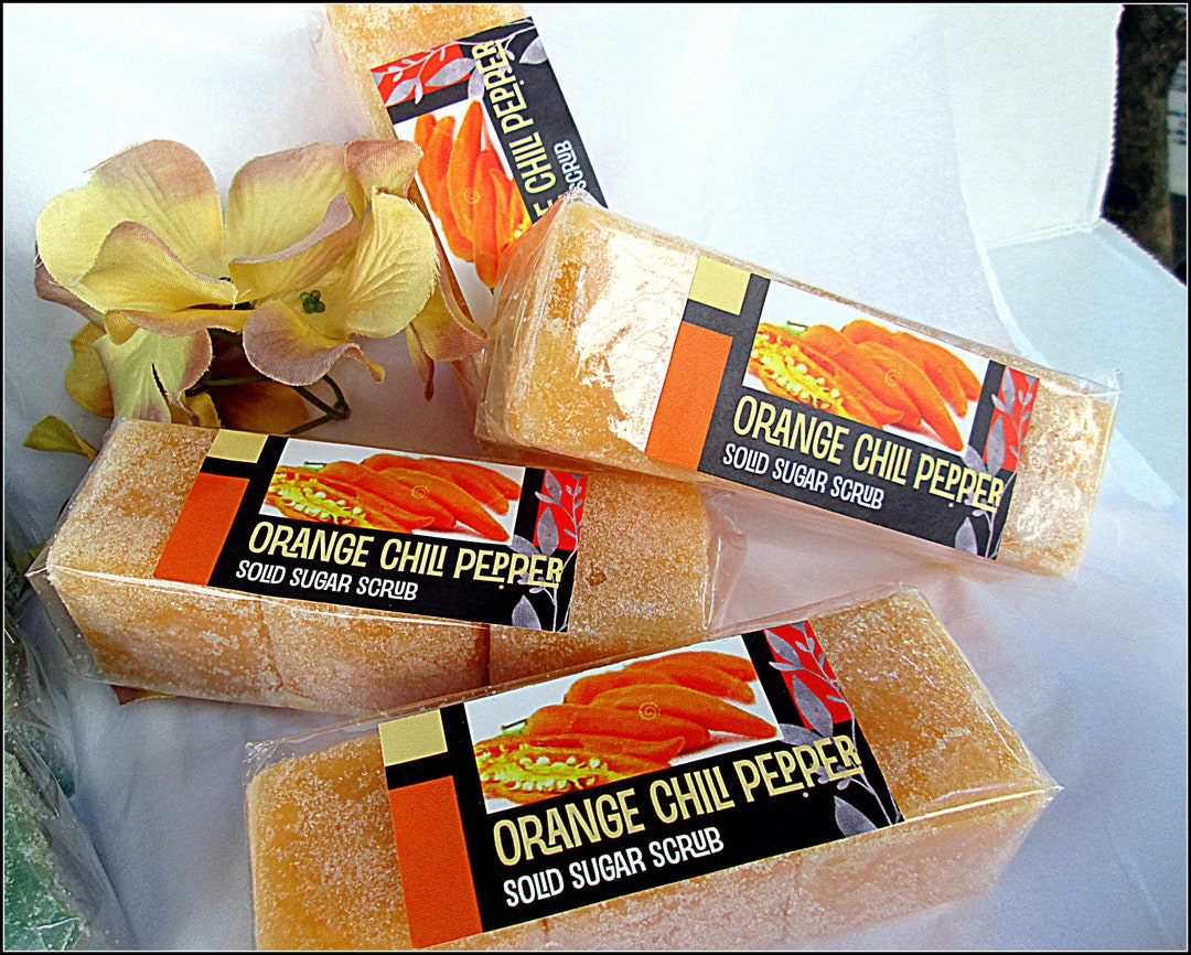 Solid Sugar Scrubs, Orange Chili Pepper ,floral Sugar Scrubs, Stocking