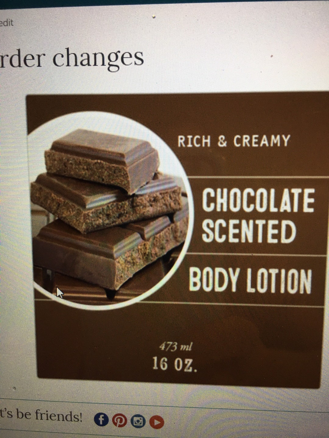 Chocolate Scented Lotion, 16 Oz Bottle, Moisturizing Body Lotion