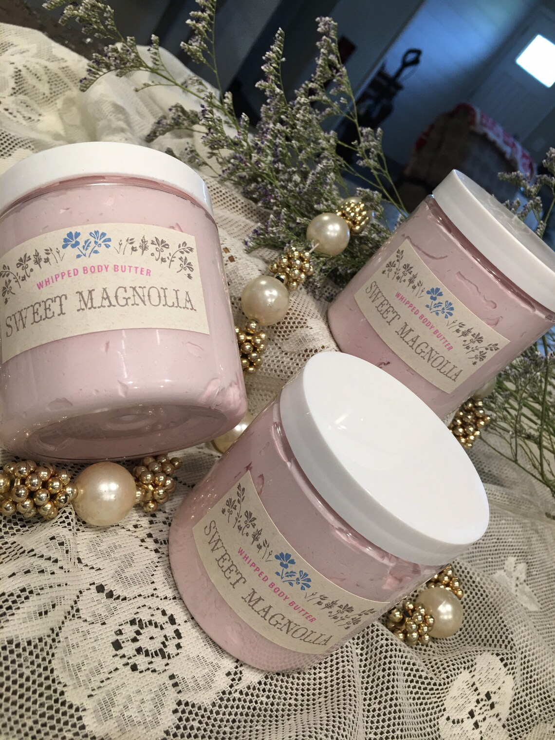 Magnolia Body Butter Floral Scented Skin Moisturizer Dry Etsy