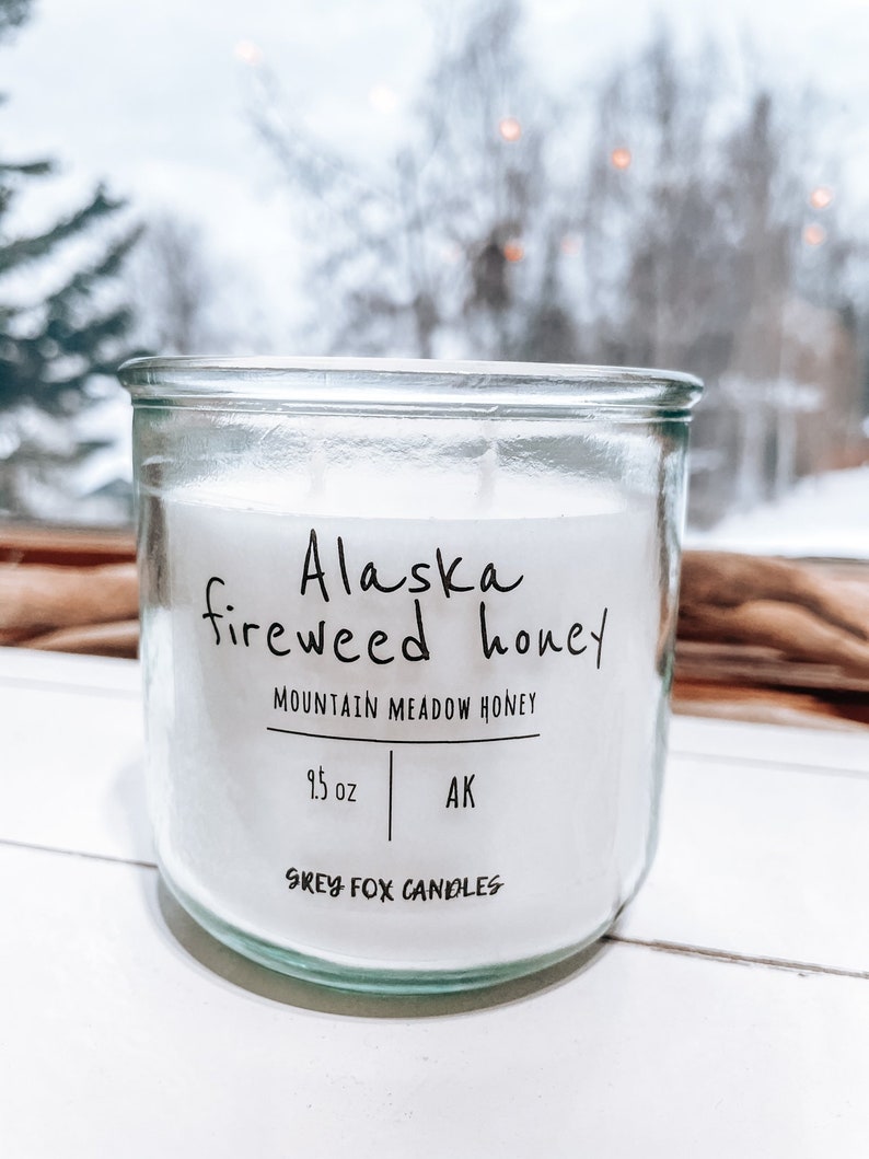 ALASKA Fireweed Honey Coconut Wax Candle* Made in Alaska*Small Business* Small Batch Candles* Handmade Candle