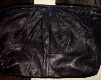 Morgan Taylor Clutch Handbag Purse, Ruffled Buttery Leather Lambskin, 16 inch, very rare find, free ship US...free ship US