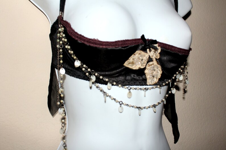 Open Cup Bra 34 /& Panty sm-xl Upsourced New Lingerie 3 pc set Sybil Re-Crafted