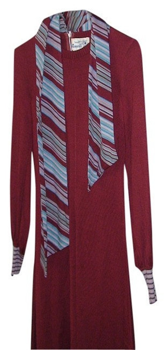 RONCELLI Vintage Wool Blend Dress M / 6 Burgundy N
