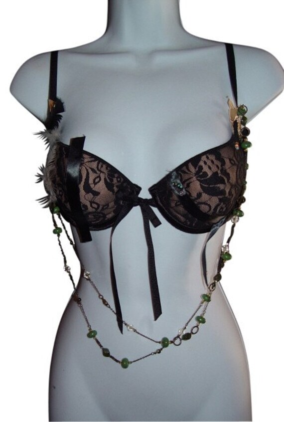 Bra Set 2 Piece Lingerie Ensemble Gem Chained Bra 34C and Panty S XL NEW,  Sybil Resurrected, Free Shipping, US 