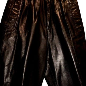 Toffs Leather Pleated Pants, Ultra High Waist, Quality Design, 25 inch image 5