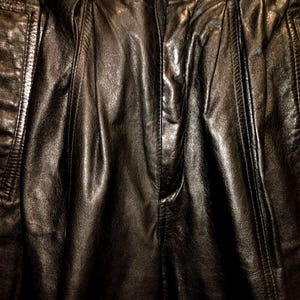 Toffs Leather Pleated Pants, Ultra High Waist, Quality Design, 25 inch image 10