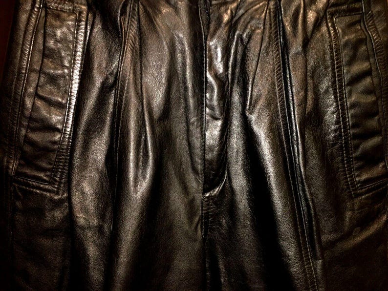Toffs Leather Pleated Pants, Ultra High Waist, Quality Design, 25 inch image 10
