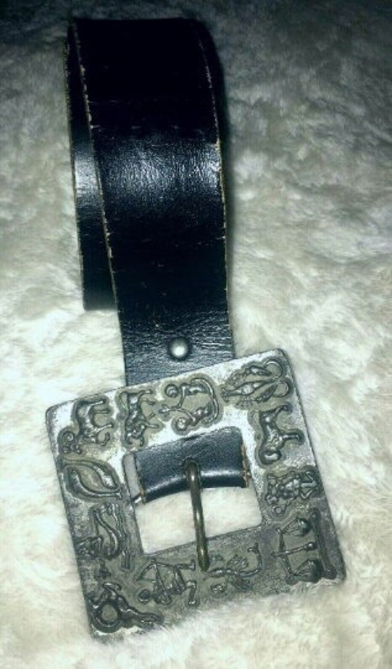 Zodiac Iron Buckle Belt, Leather Belt Rare, Unisex