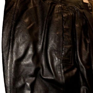 Toffs Leather Pleated Pants, Ultra High Waist, Quality Design, 25 inch image 6