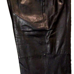 Toffs Leather Pleated Pants, Ultra High Waist, Quality Design, 25 inch image 9