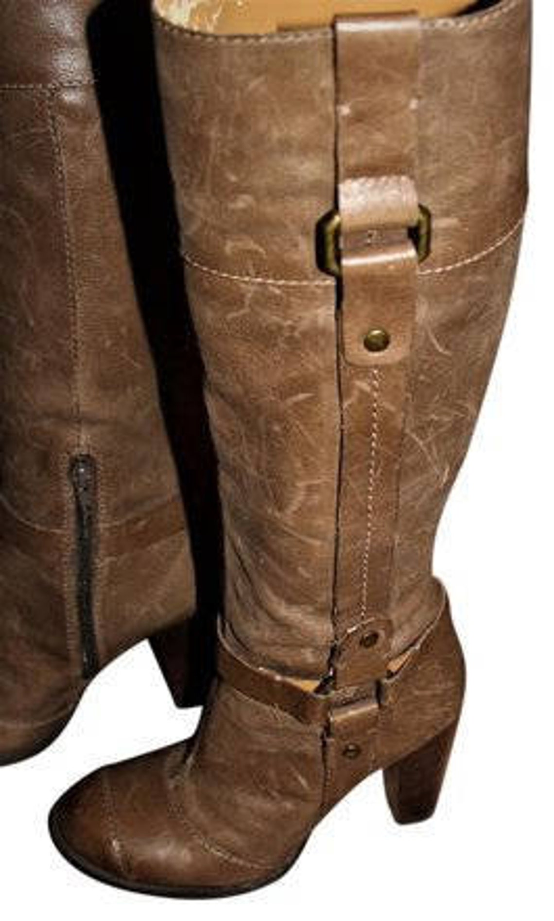 Nine West Vintage Leather Knee High Boots Olive size 5.5 Etsy