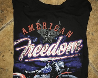 Tee Shirt Vintage Tee Shirt Biker American Freedom Tee Shirt, The Open Road Easy Rider Chopper