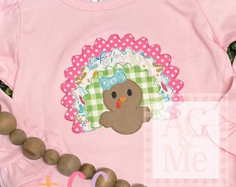 Turkey Bow Bean Stitch Applique Design 4x4, 5x5, 6x6, 7x7, 8x8 thanksgiving, fall