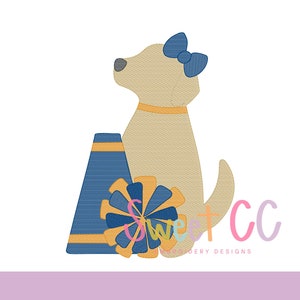Cheer Pup Sketch Stitch Machine Embroidery Design 4x4 5x5 6x6 7x7 8x8 bow, cheer, football, sports