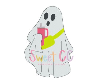 Basic Ghost Mini Fill Stitch Embroidery Design 4x4, 5x5, 6x6, 7x7, 8x8 Halloween