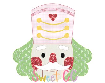 Toy land Nutcracker Head Bean Stitch Applique  5x5, 6x6, 7x7, 8x8, 9x9, 10x10  christmas