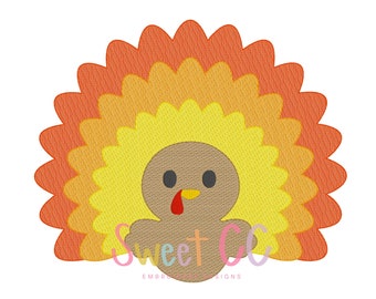 Turkey Sketch Stitch Embroidery Design 4x4, 5x5, 6x6, 7x7, 8x8 thanksgiving, fall
