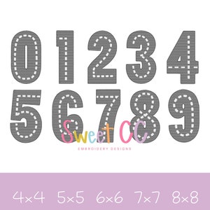 Race Track Numbers 0-9 Bundle Sketch Stitch Embroidery Design 4x4, 5x5, 6x6, 7x7, 8x8 cars racing go cart 1, 2, 3, 4, 5, 6, 7, 8, 9