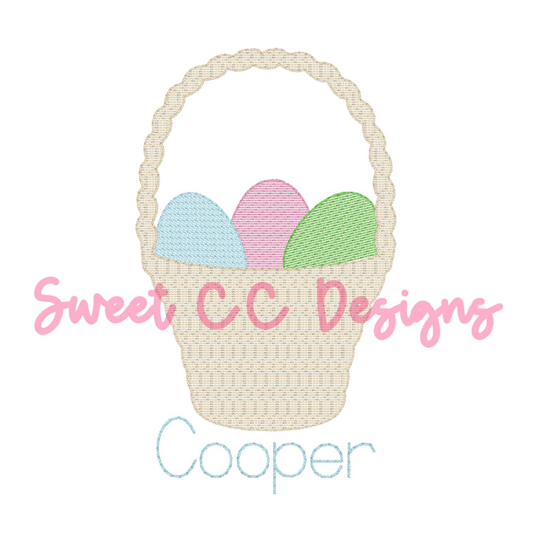 Easter Basket SKETCH Stitch Machine Embroidery Design Easter Spring ...