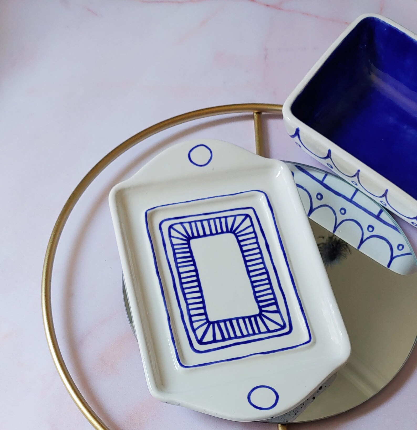 Ceramic Butter Keeper Hand Painted Butter Holder Butter Etsy