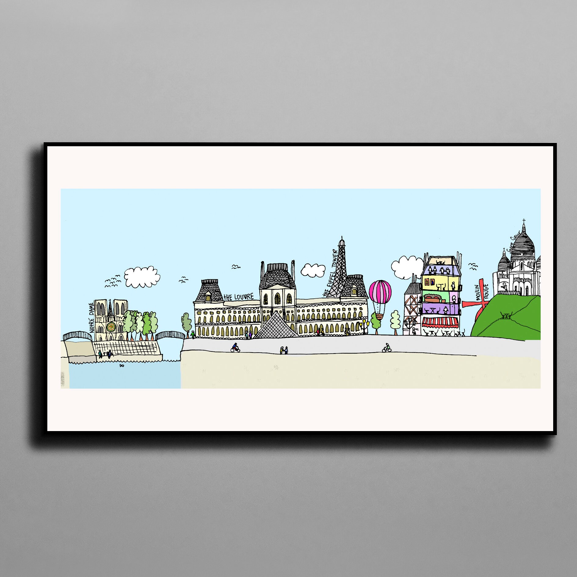 Beau Paris - Estampe Du Monument Parisien Que Nous Aimons Tous Expédition Incluse