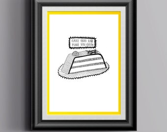 Alice in Wonderland (cake that can make you small) - print - Six Impossible Things Before Breakfast - SHIPPING INCLUDED