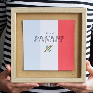 Paris Paname print French Flag Drawing Baguette drawing SHIPPING INCLUDED image 1