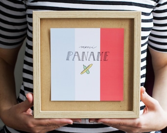 Paris - Paname print - French Flag Drawing - Baguette drawing - SHIPPING INCLUDED