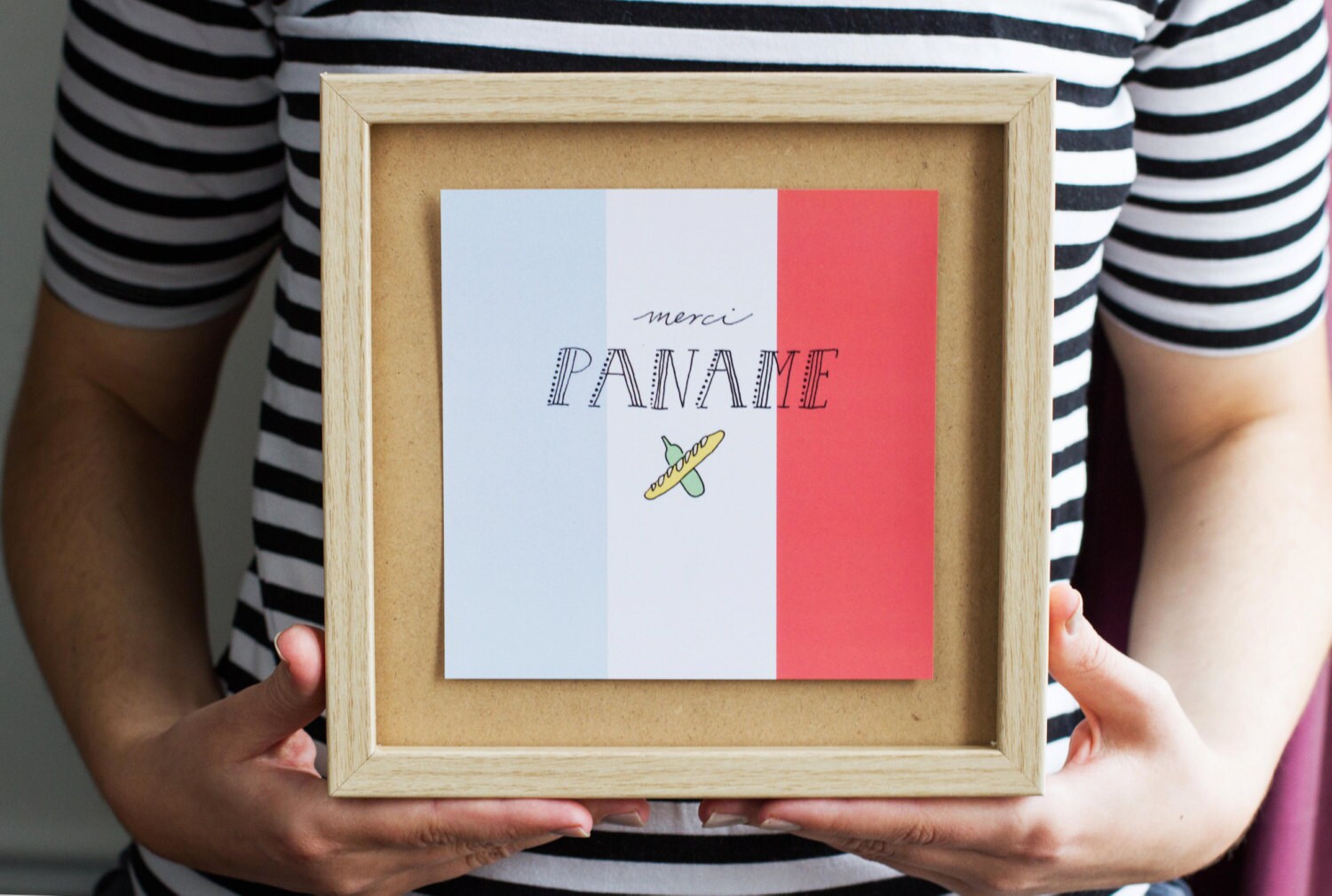 Paris - Paname Print Français Flag Drawing Baguette Drawing Shipping Inclus