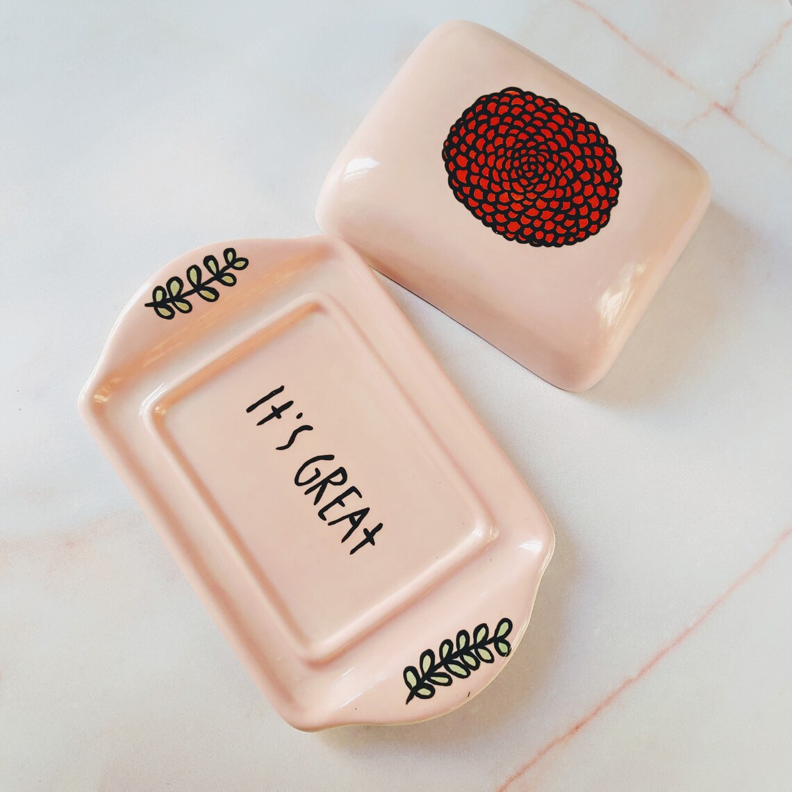 Ceramic Butter Keeper Hand Painted Butter Holder Butter Etsy UK