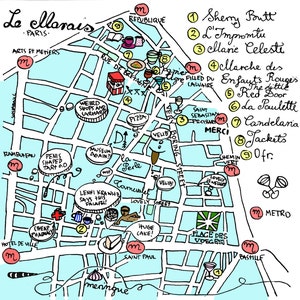 Le Marais Paris Map Print French Map Gay Parisian Hood - Etsy