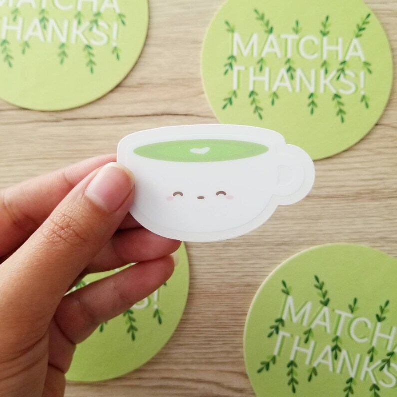 Cute Matcha Tea Sticker Matcha Latte Sticker Cute Matcha Etsy
