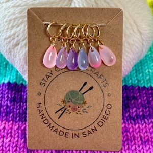 Glass Raindrops Stitch Marker Set - Style 3