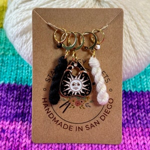 Sun Planchette and Mini Yarn Skeins Stitch Marker Set
