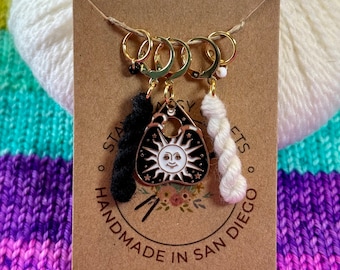 Sun Planchette and Mini Yarn Skeins Stitch Marker Set