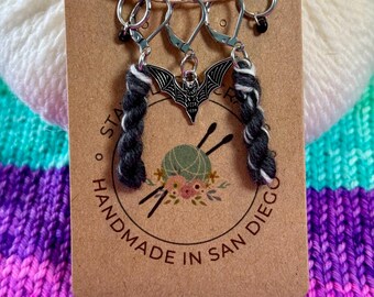 Bat and Mini Yarn Skeins Stitch Markers Set