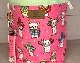 Hot Pink Chihuahuas Fleece Project Bag