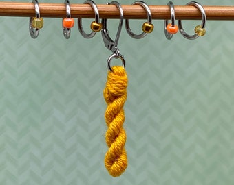 Mini Skein and Snag Free Stitch Markers- Gold