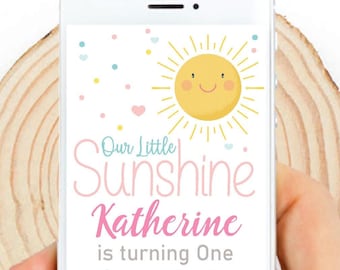 Summer Our Little Sunshine Invitation Sunny Girl Birthday Email Text Or Whatsapp Invitation Phone Digital Invitation E574