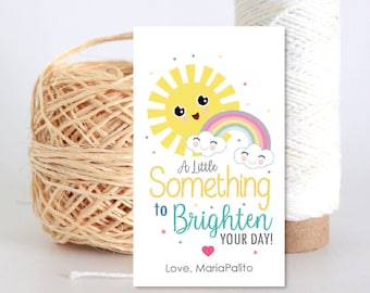 Sunshine Printable Gift Tag Positive Appreciation Gift Label Rainbow Summer Label Template E525