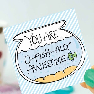 You are O-Fishally Awesome Printable Gift Tag Hand-Drawn Sticker Label DIY Favor Tag 001H image 1