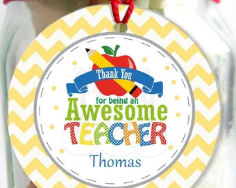 Teacher Printable Tag You are Awesome | Thank you Best School Teacher Gift Tag | E117