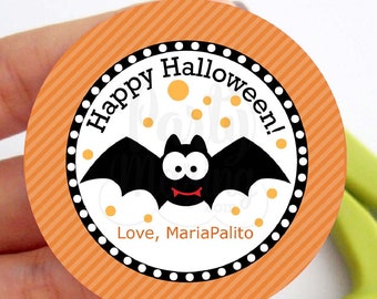 Bat Happy Halloween Printable Gift Tag| Editable Spooky Bat Favor Tag | trick or treat Halloween Candy Bag Tag | Instant Download  | E190