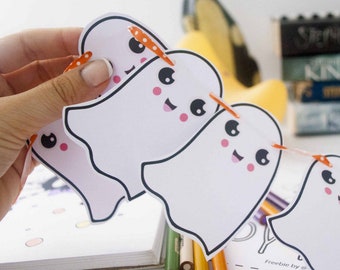 Little Ghost Banner Hand Drawn Printable Halloween Decor for Kids Parties Spooky fun Halloween Decor E018