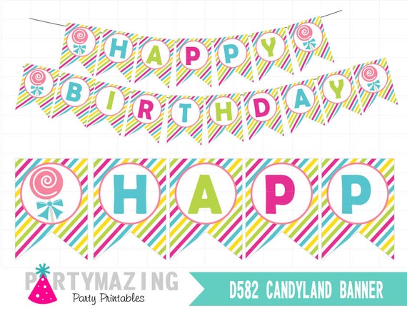 Printable Candyland Banner DIY Candyland Decoration Banner | Etsy